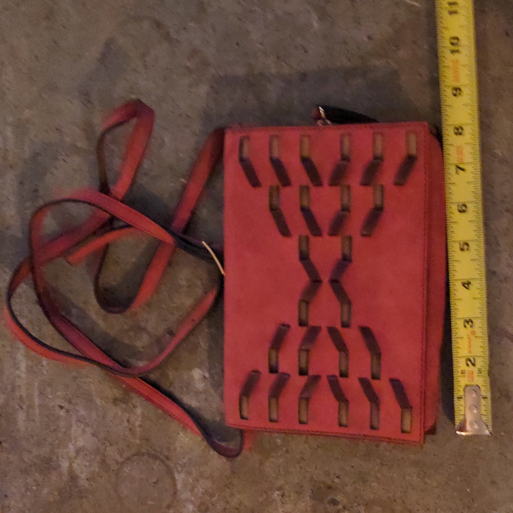 Danielle Nicole red and brown crossbody handbag bag